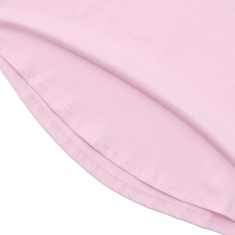 Palm Angels Velvet Embroidered Gothic Logo Oversized T-Shirt – Pink