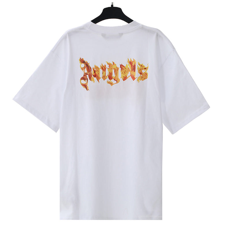 Palm Angels Burning Palm Flame Gothic Logo T-Shirt