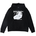 Palm Angels Racing Helmet Print Hoodie – Black Men's Graphic Cotton Hoodie
