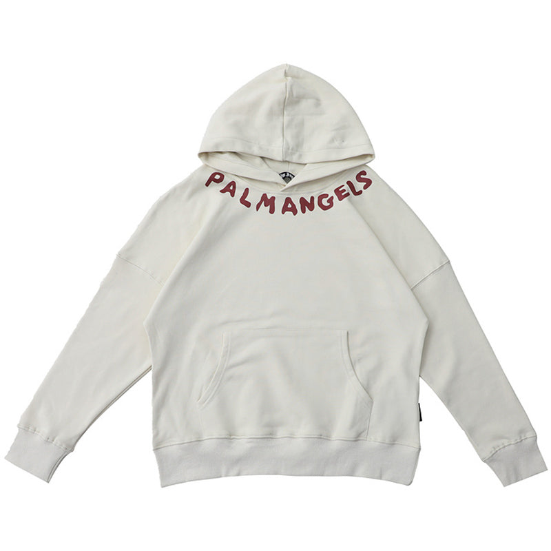 Palm Angels Seasonal Logo-Print Hoodie – White Men's Premium Cotton Hoodie