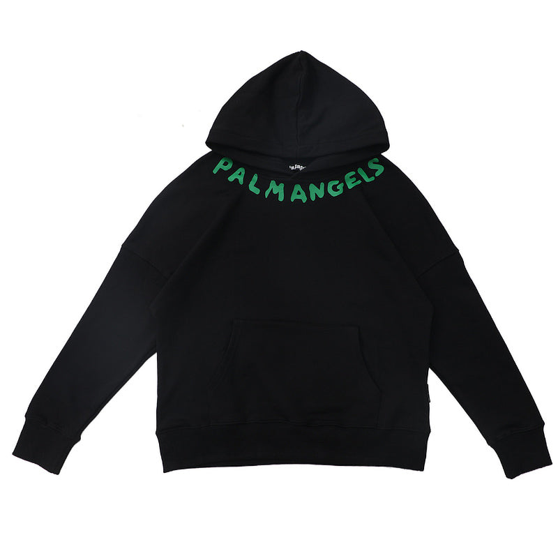 Palm Angels Seasonal Logo-Print Hoodie – Black Men's Premium Cotton Hoodie