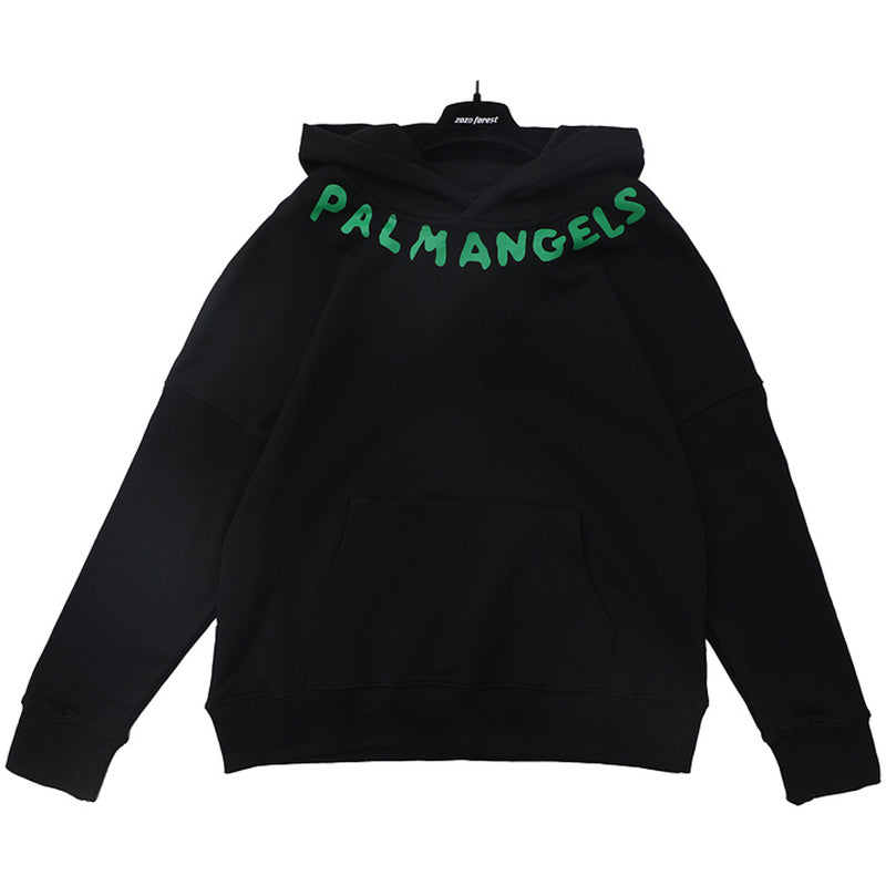 Palm Angels Seasonal Logo-Print Hoodie – Black Men's Premium Cotton Hoodie