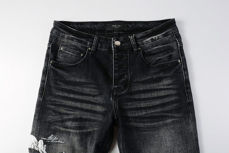 AMIRI Slim Fit Distressed Jeans – Full Length Denim