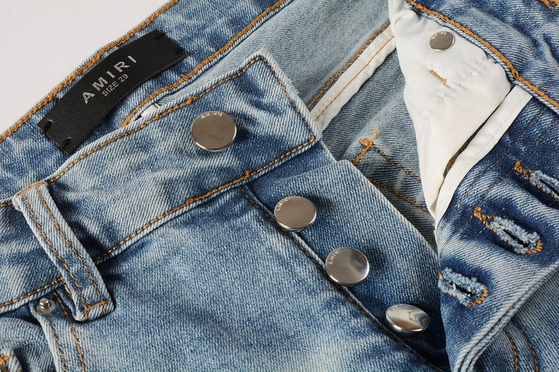 AMIRI Slim Jeans #8901 – Distressed Cotton Denim