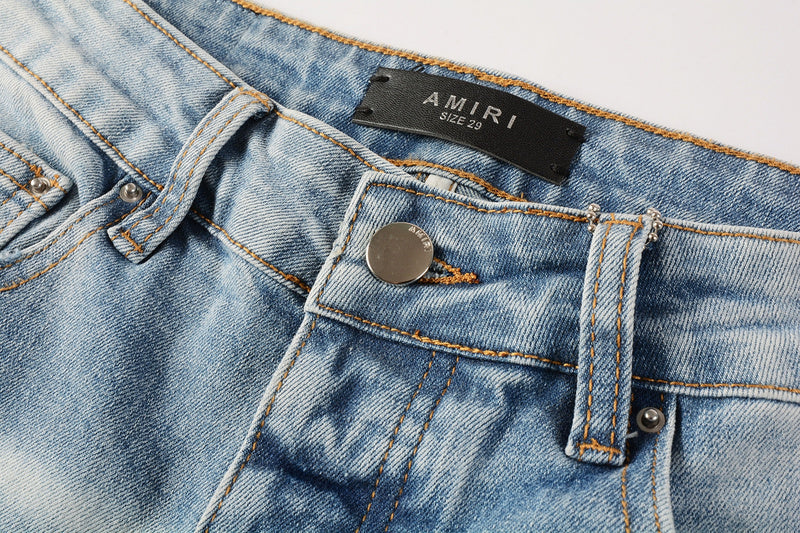 AMIRI Slim Jeans #8901 – Distressed Cotton Denim