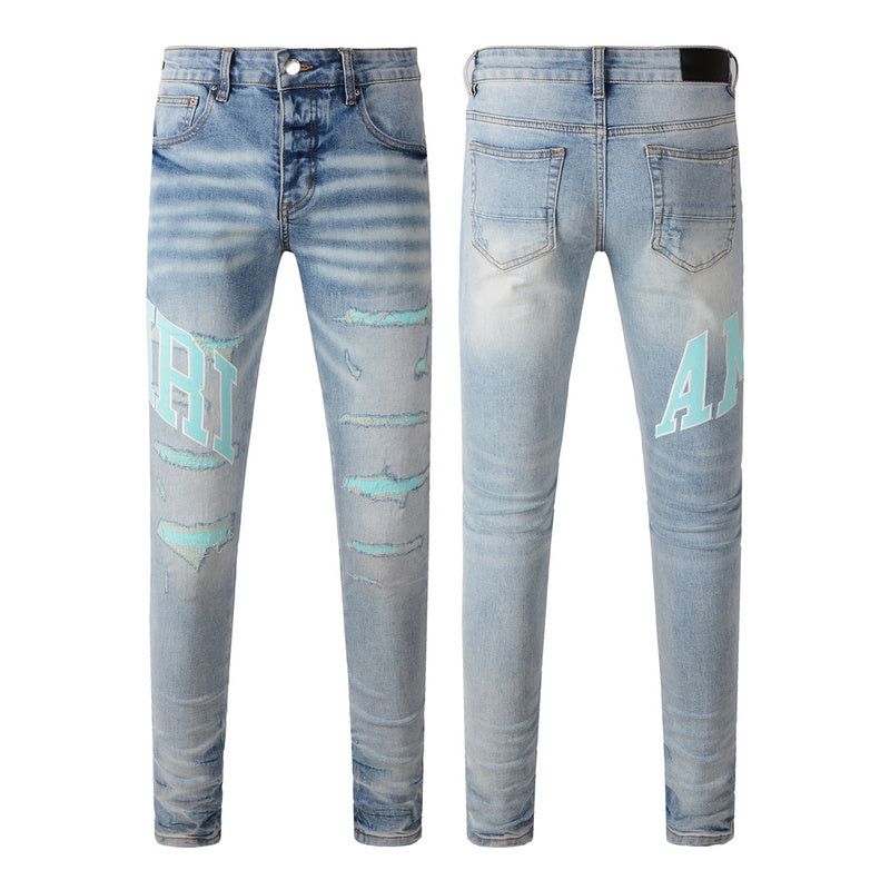 AMIRI Slim Jeans #8901 – Distressed Cotton Denim