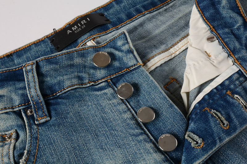 AMIRI Slim Fit Jeans #8897 – Men's Distressed Denim