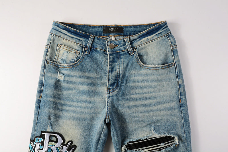AMIRI Slim Fit Jeans #8897 – Men's Distressed Denim