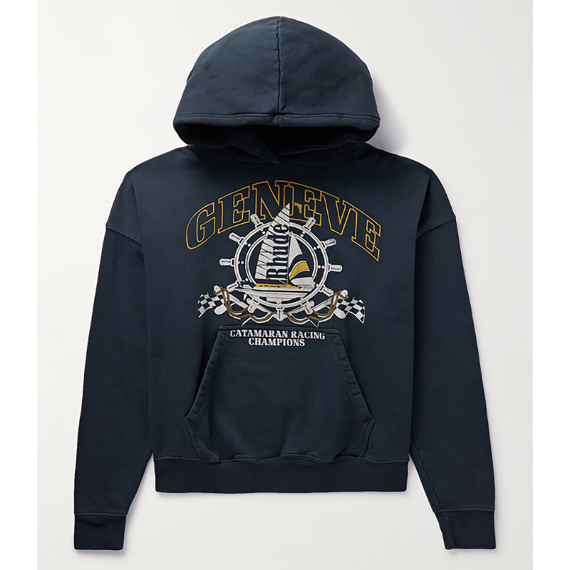 RHUDE Geneve Catamaran Racing Champions Graphic Hoodie – Black