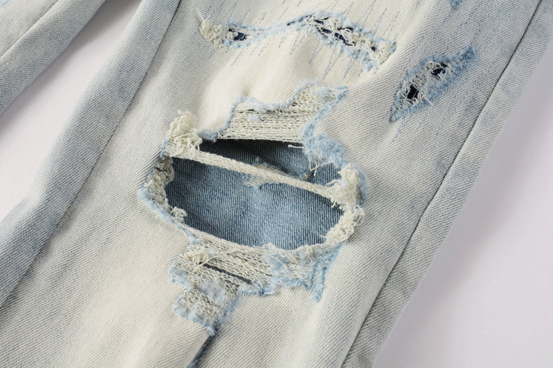 AMIRI Slim Fit Distressed Jeans – Full Length Denim