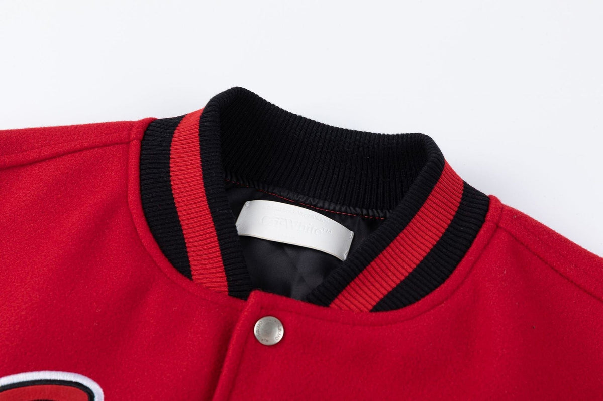 OFF WHITE Scorpio Wool Varsity Jacket – Red