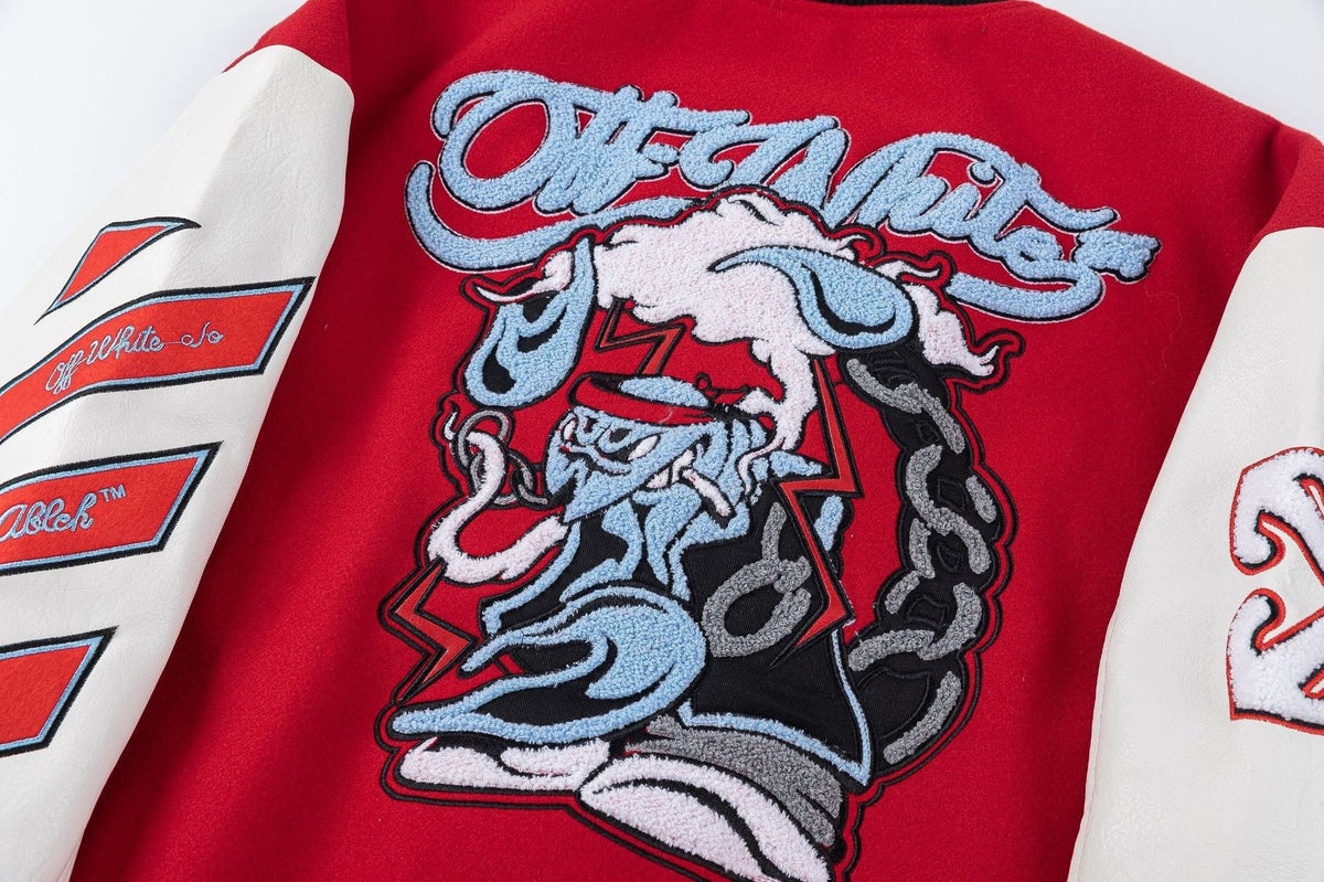 OFF WHITE Scorpio Wool Varsity Jacket – Red