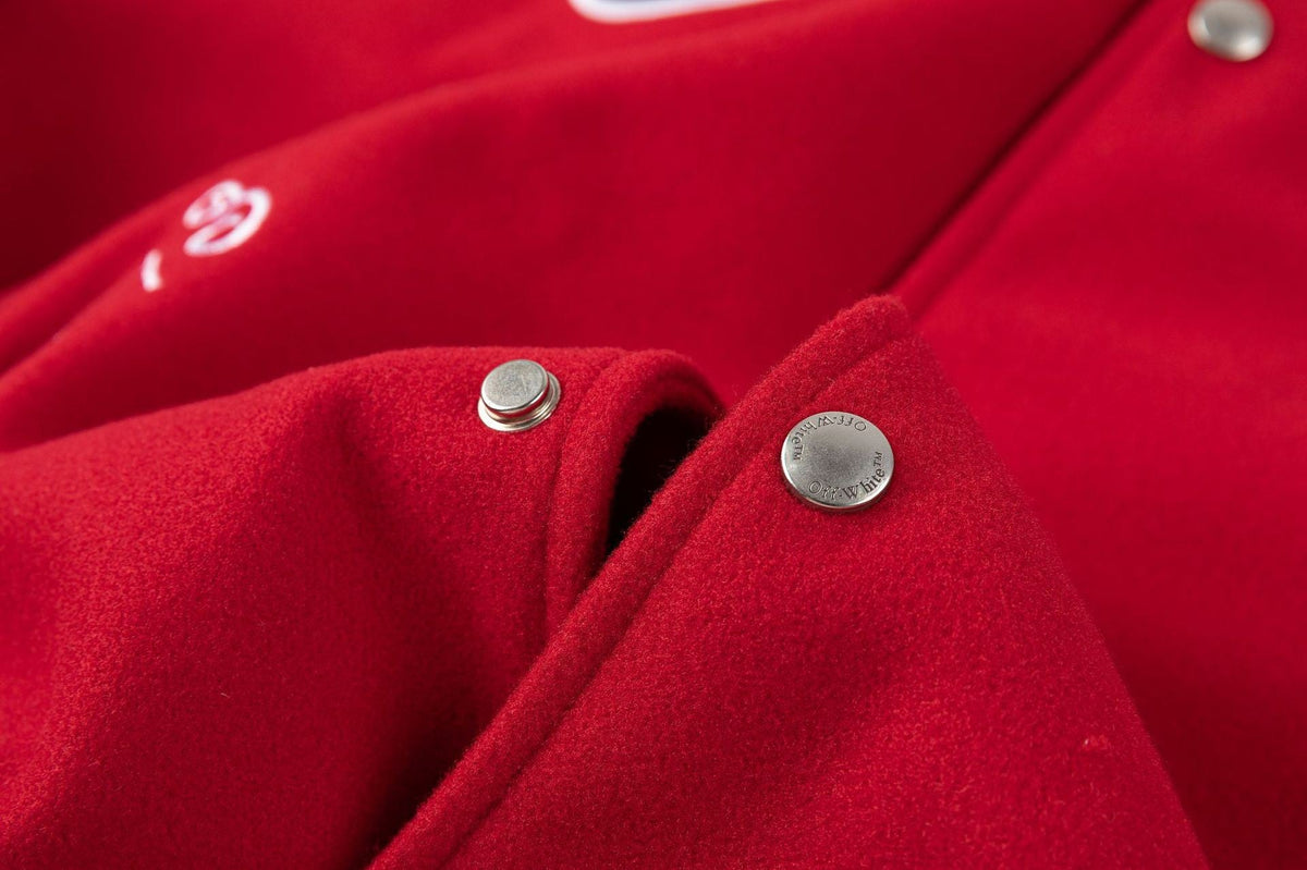 OFF WHITE Scorpio Wool Varsity Jacket – Red