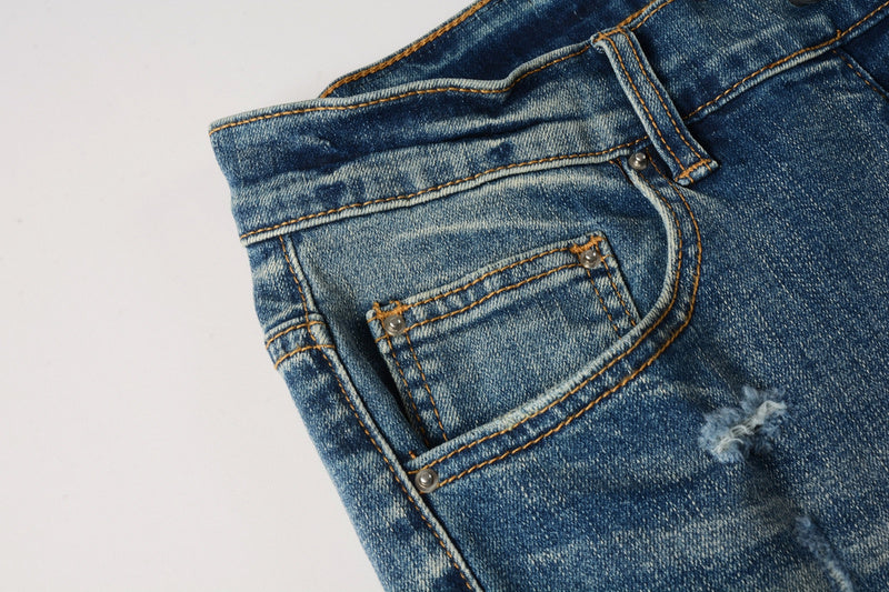 AMIRI Slim Fit Distressed Jeans – Full Length Denim