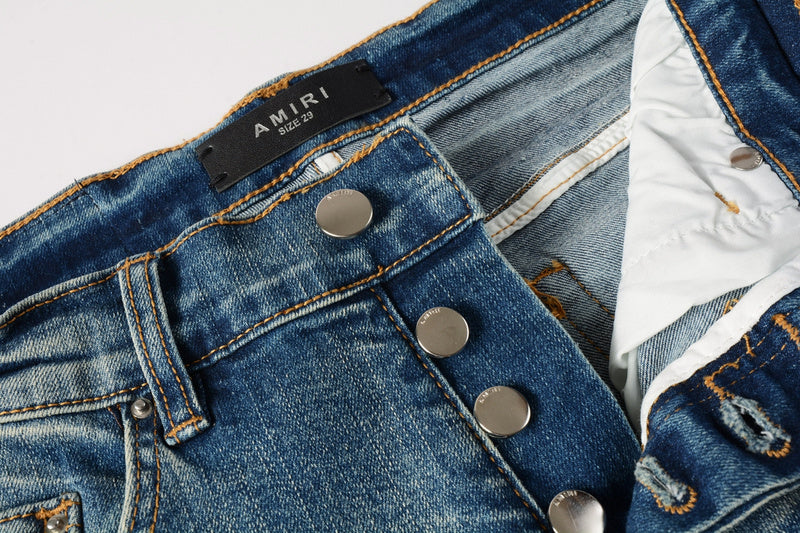 AMIRI Slim Fit Distressed Jeans – Full Length Denim