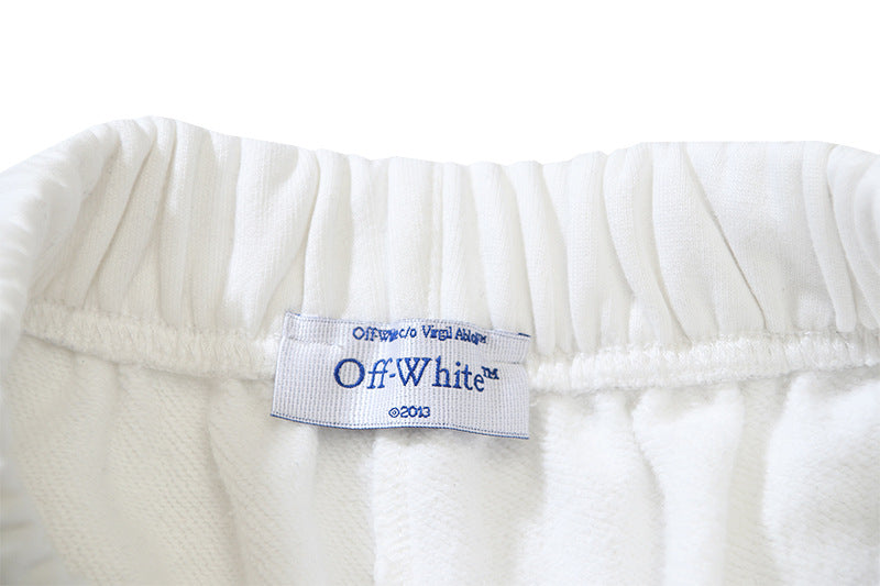 OFF-WHITE "Circle OFF" Badge Logo Cotton Sweatshorts