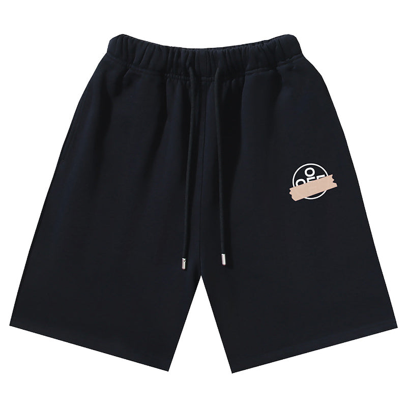 OFF-WHITE "Tape Circle" Deconstructed Logo Cotton Sweatshorts
