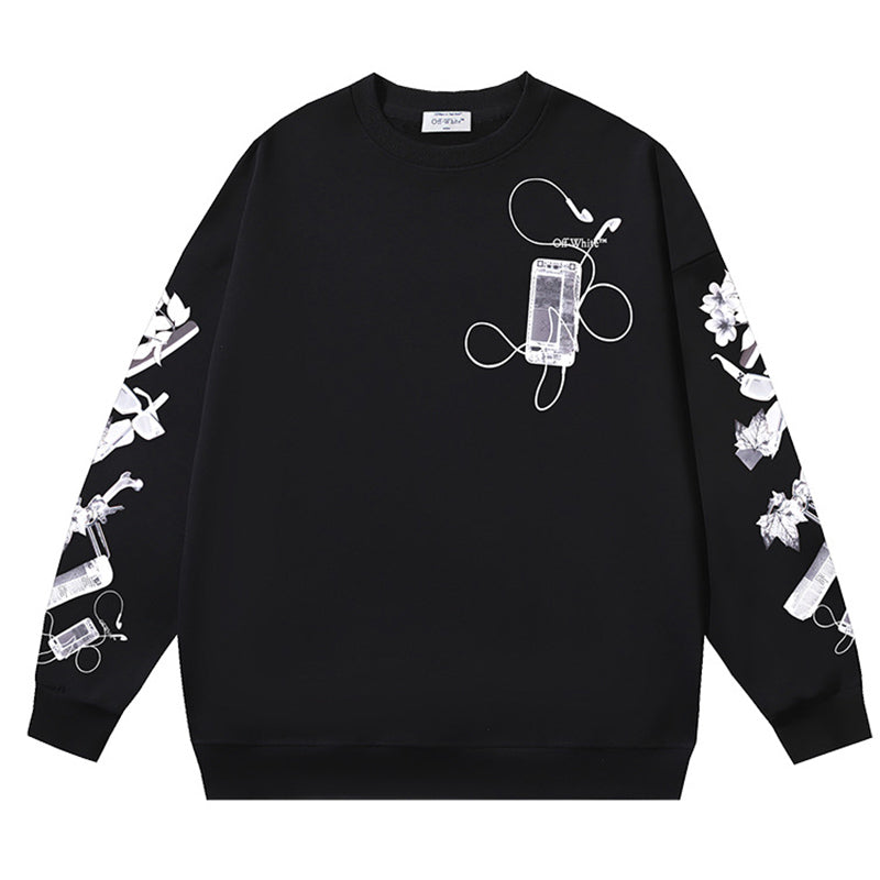 Off-White Logo-Print Cotton Crewneck Sweatshirt