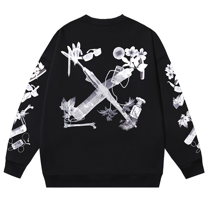 Off-White Logo-Print Cotton Crewneck Sweatshirt