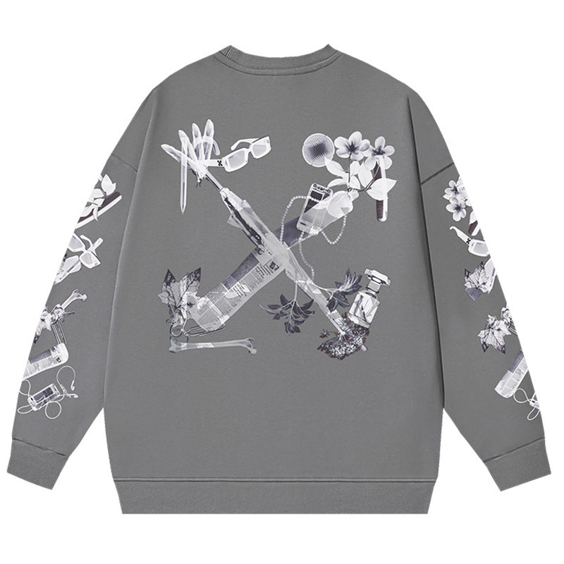Off-White Logo-Print Cotton Crewneck Sweatshirt