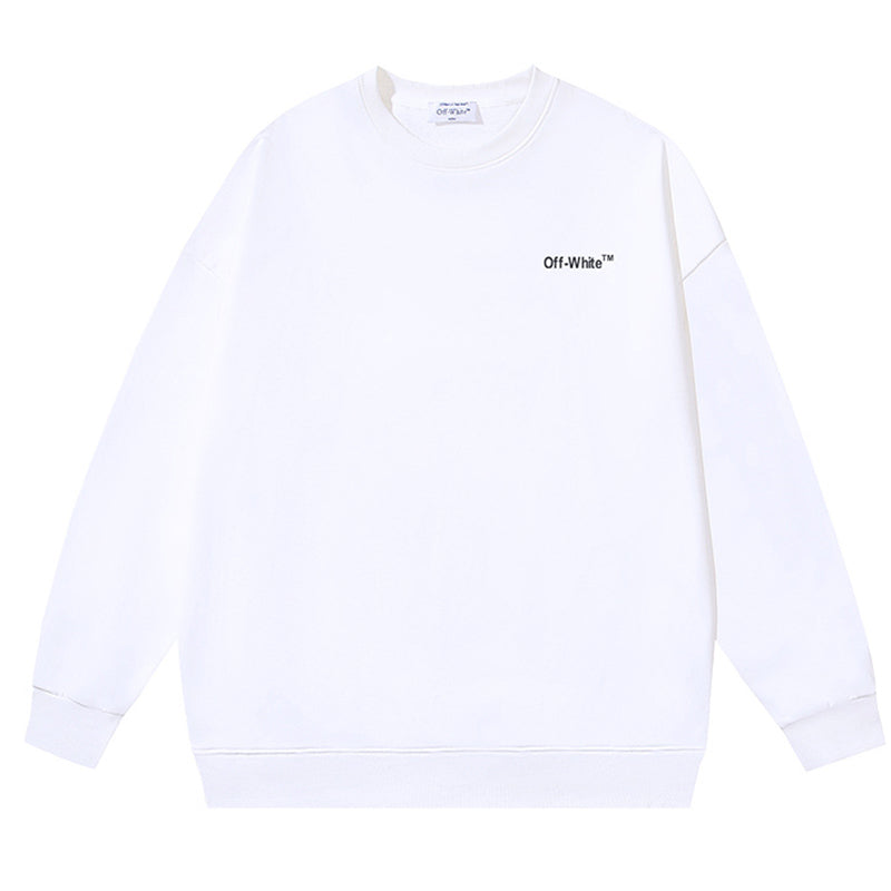 Off-White Logo-Embroidered Cotton Crewneck Sweatshirt