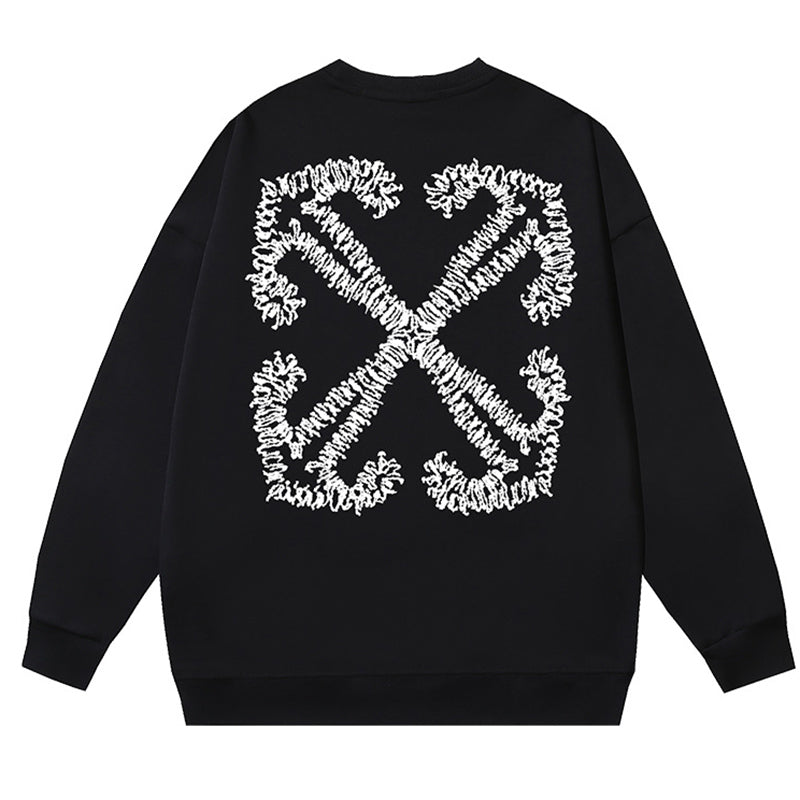 Off-White Logo-Embroidered Cotton Crewneck Sweatshirt