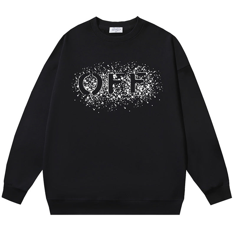 Off-White Spray-Paint Logo Cotton Crewneck Sweatshirt