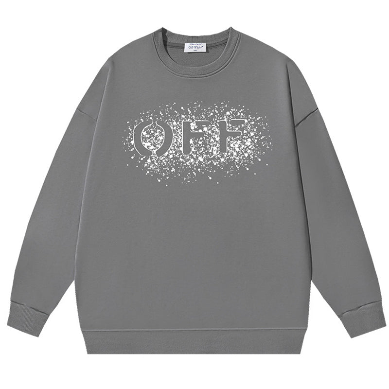 Off-White Spray-Paint Logo Cotton Crewneck Sweatshirt
