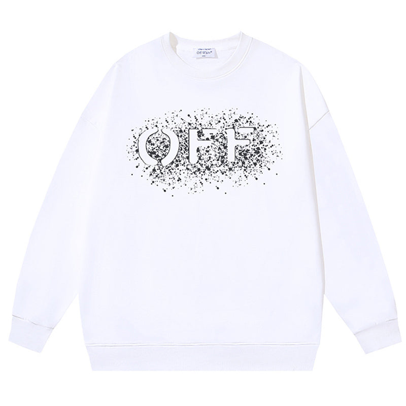Off-White Spray-Paint Logo Cotton Crewneck Sweatshirt
