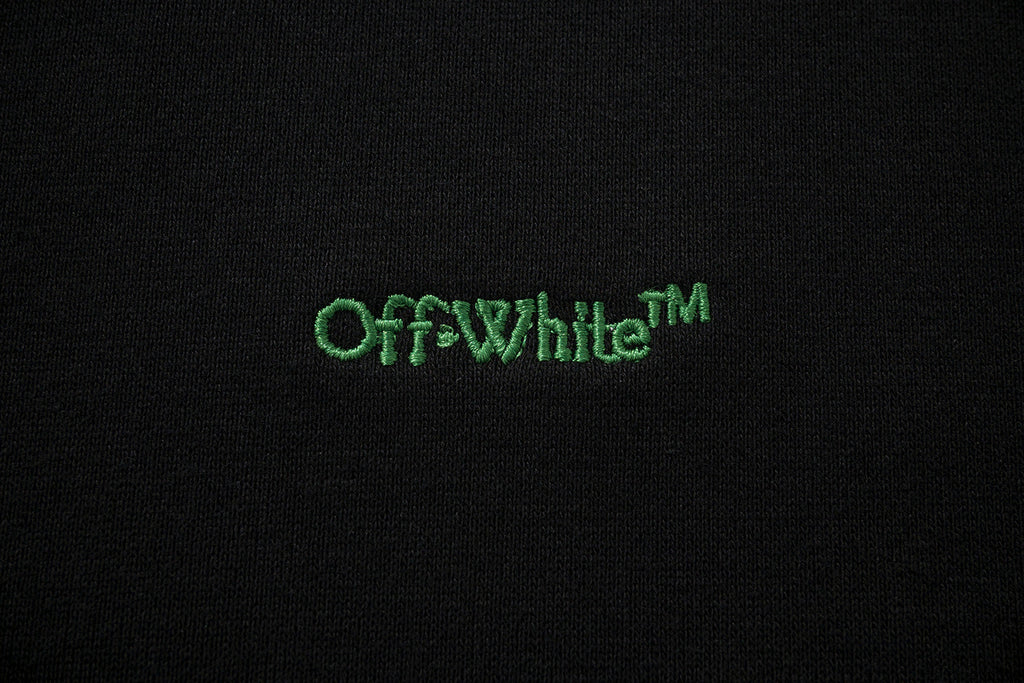 Off-White Diagonal Stripe Cotton Crewneck Sweatshirt