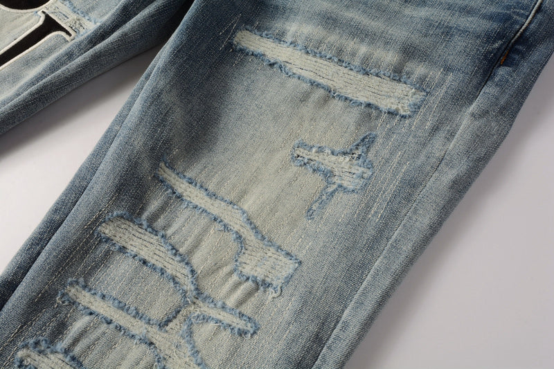 AMIRI Slim Fit Distressed Jeans – Full Length Denim