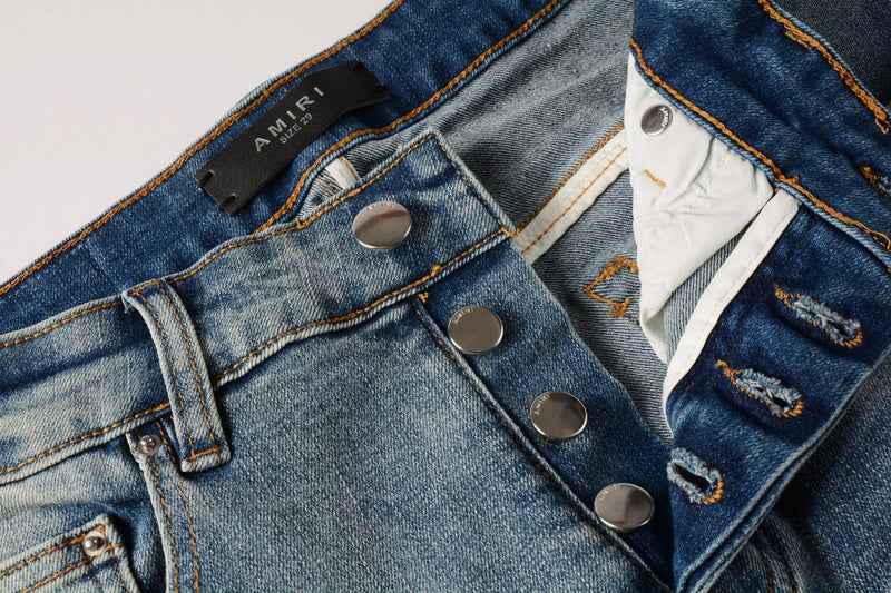 AMIRI Slim Fit Distressed Jeans – Full Length Denim