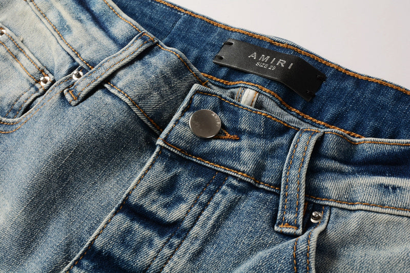 AMIRI Slim Fit Distressed Jeans – Full Length Denim