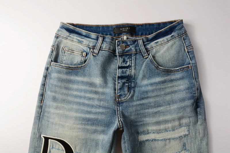 AMIRI Slim Fit Distressed Jeans – Full Length Denim