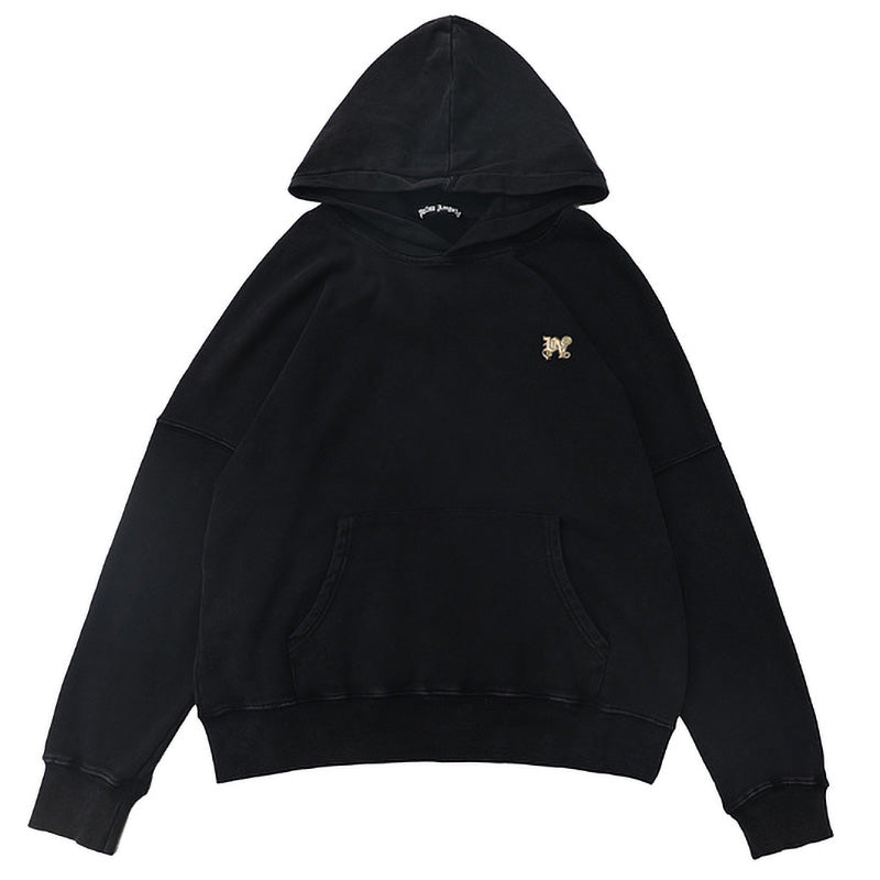 Palm Angels Burning Palm Cotton Hoodie – Black Men's Graphic Hoodie