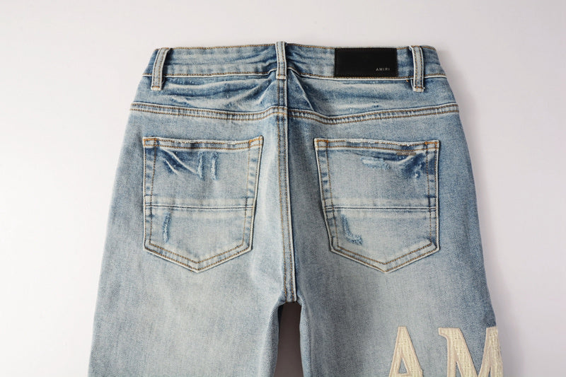 AMIRI Slim Fit Distressed Jeans – Full Length Denim