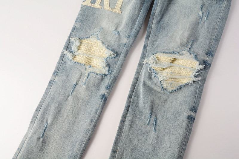 AMIRI Slim Fit Distressed Jeans – Full Length Denim