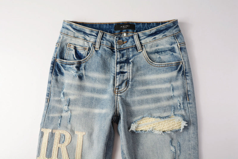 AMIRI Slim Fit Distressed Jeans – Full Length Denim