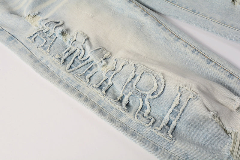AMIRI Slim Fit Distressed Jeans – Full Length Denim