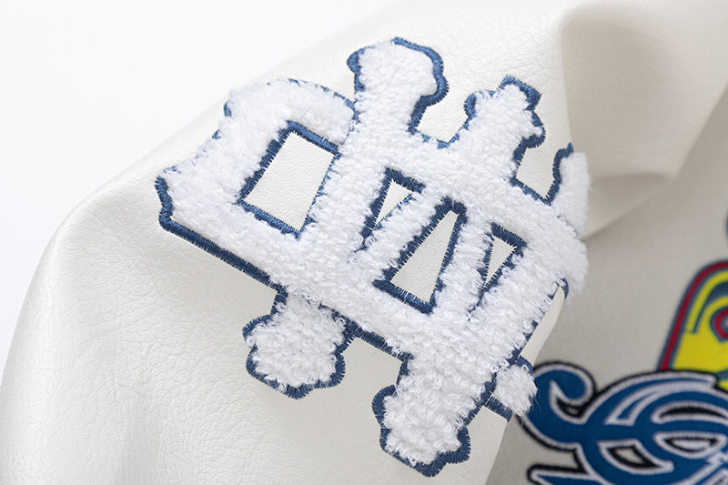 OFF WHITE WO Varsity Bomber Jacket – Loose Fit Streetwear