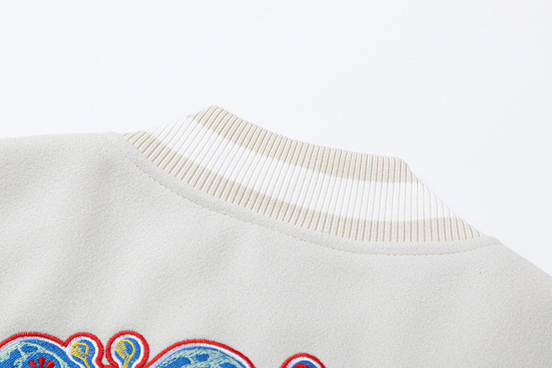 OFF WHITE WO Varsity Bomber Jacket – Loose Fit Streetwear