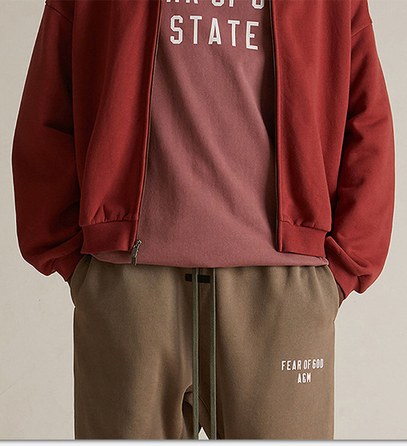 Fear Of God STATE Full-Zip Hoodie – Crimson Red