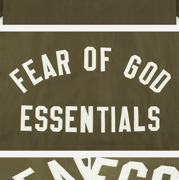Fear Of God Essentials Arch Logo Hooded Jacket – Military Olive