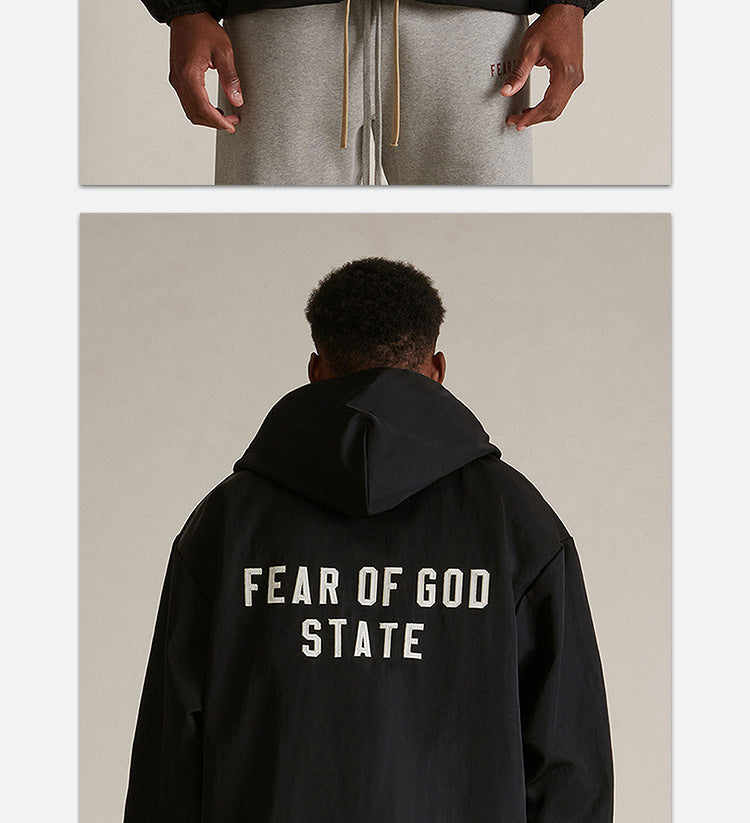 Fear Of God STATE Textured Nylon Hooded Jacket – Black
