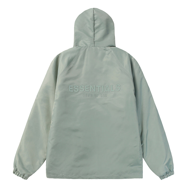 Fear Of God Essentials Padded Hooded Jacket – Light Blue / Grey