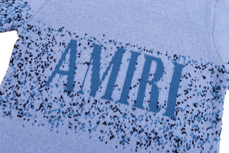 AMIRI PREEMO Logo Knitted Sweater – Blue