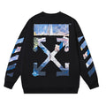 Off-White Logo Cotton Crewneck Sweatshirt — Black & White