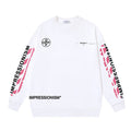 Off-White Logo Cotton Crewneck Sweatshirt — White & Black