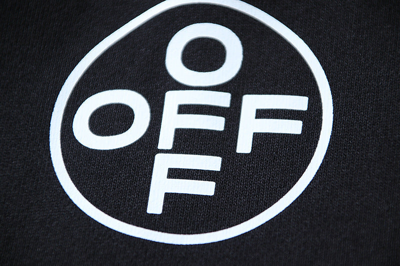 Off-White Logo Cotton Crewneck Sweatshirt — White & Black