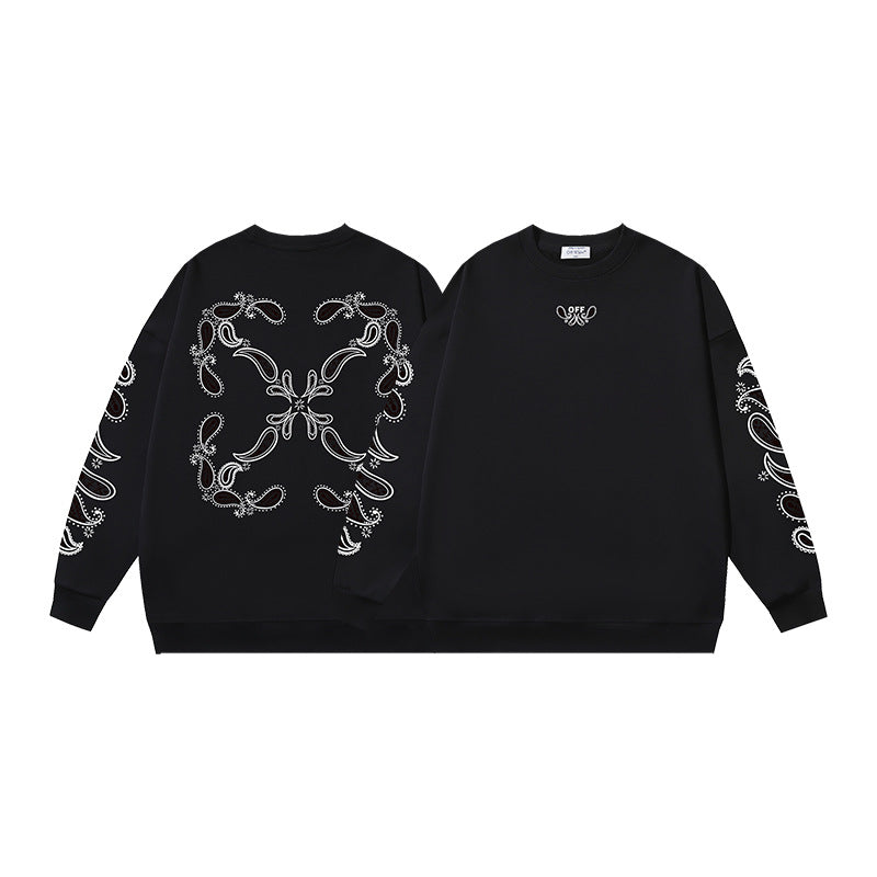 Off-White Logo Cotton Crewneck Sweatshirt — Black